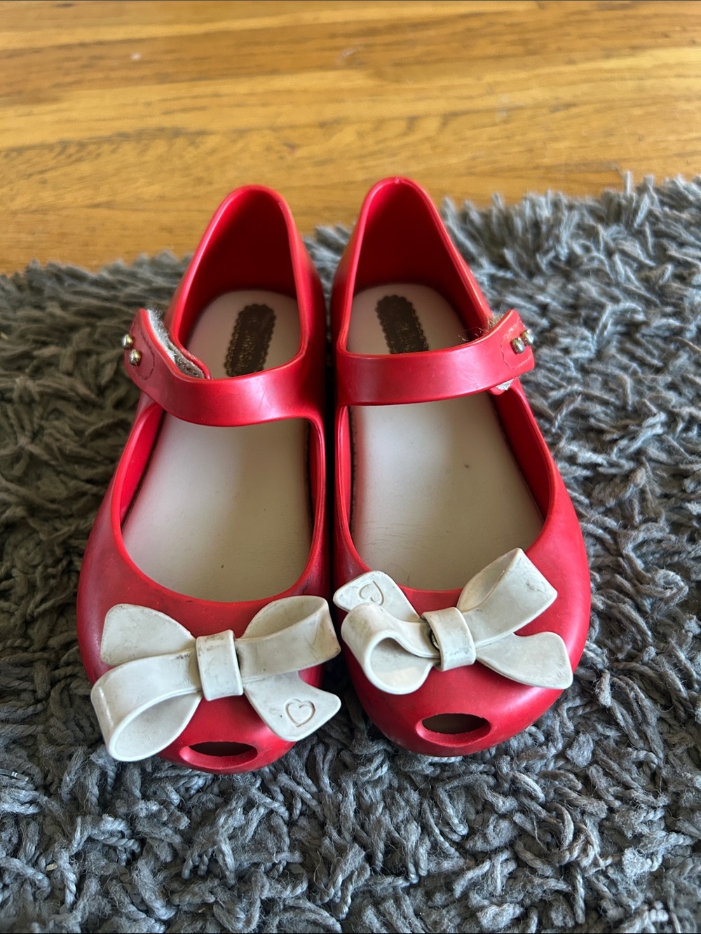 Mini Melissa Ultragirl Bow II Jelly Flats in Red Size 9